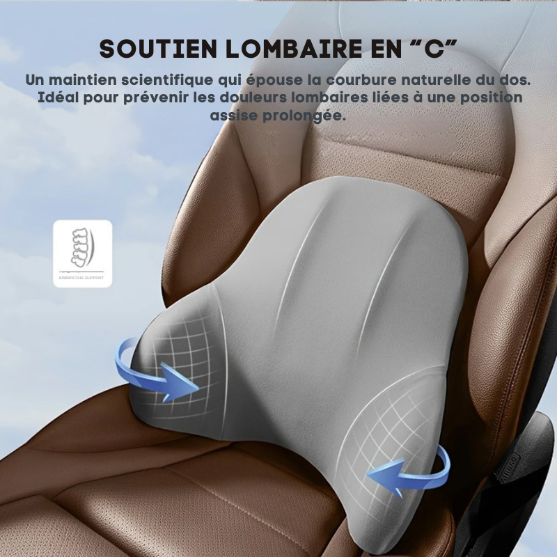 Oreiller ergonomique voiture – Soulage la nuque et le dos | ErgoComfort™