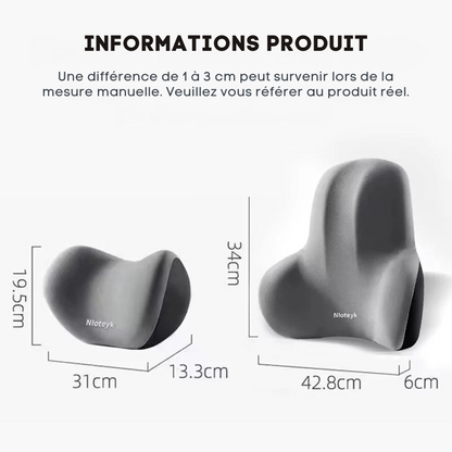 Oreiller ergonomique voiture – Soulage la nuque et le dos | ErgoComfort™