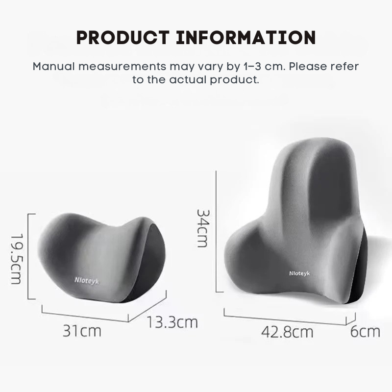 Set de Cojines Ergonómicos para Coche con Espuma Viscoelástica – Alivio Cuello y Espalda | ErgoComfort™