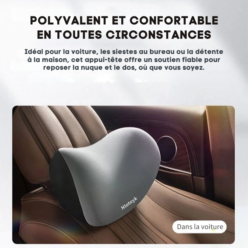 Oreiller ergonomique voiture – Soulage la nuque et le dos | ErgoComfort™