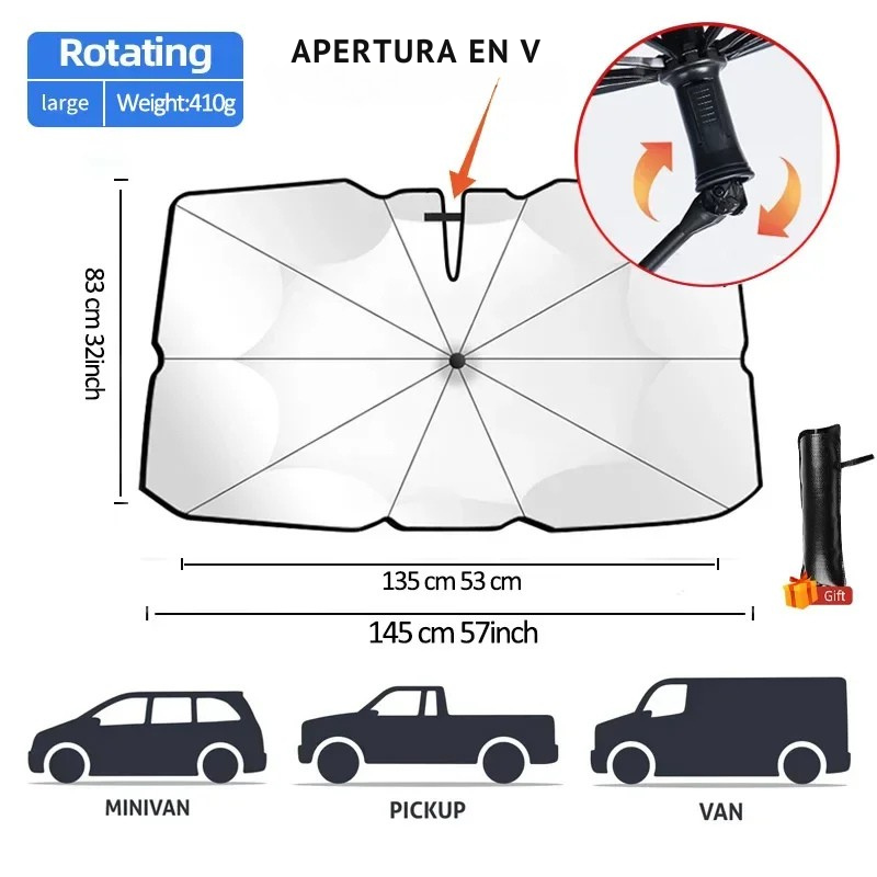 Parasol Coche Plegable – Protección UV y Calor | SunShield™
