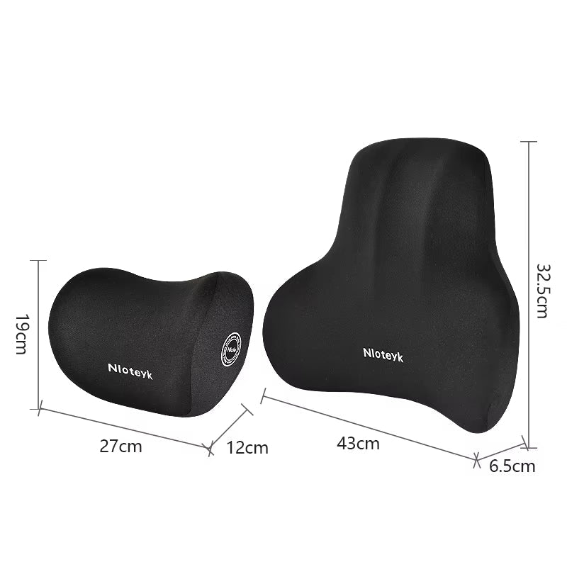 Set de Cojines Ergonómicos para Coche con Espuma Viscoelástica – Alivio Cuello y Espalda | ErgoComfort™
