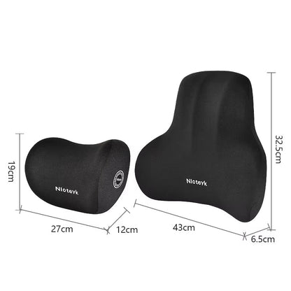 Set de Cojines Ergonómicos para Coche con Espuma Viscoelástica – Alivio Cuello y Espalda | ErgoComfort™